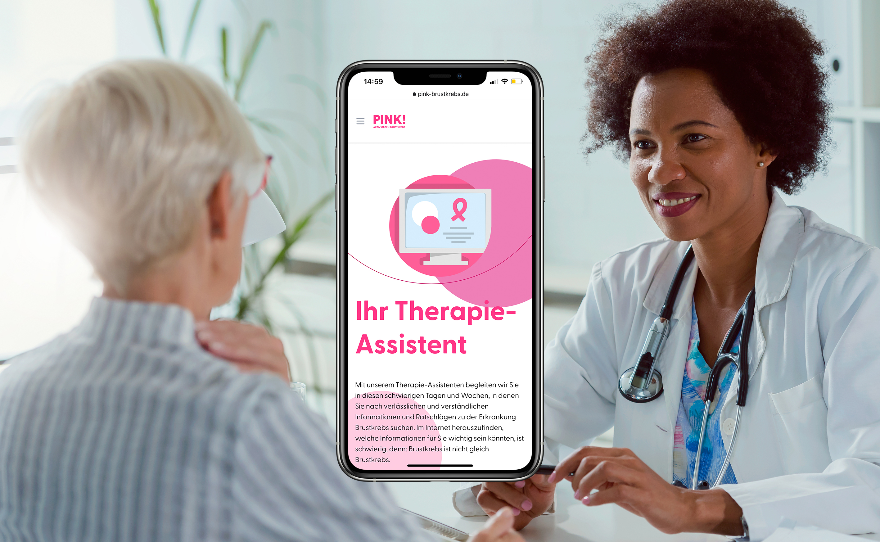 Pink brustkrebs therapieassistent iphone