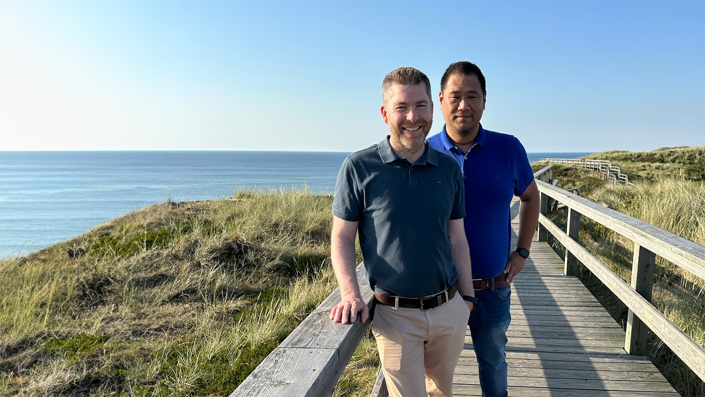 Malte Bornholdt und Hosun Lee auf einem Strategieworkshop auf Sylt